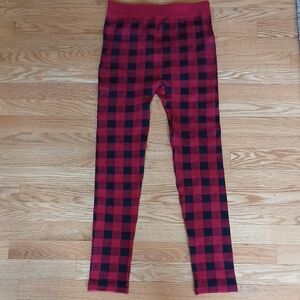 Red and Black Plaid Leggings